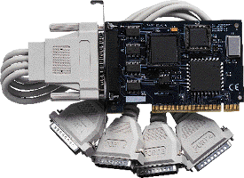 Four Port PCI RS-232 Interface for DOS and Windows 3.1x/95/NT